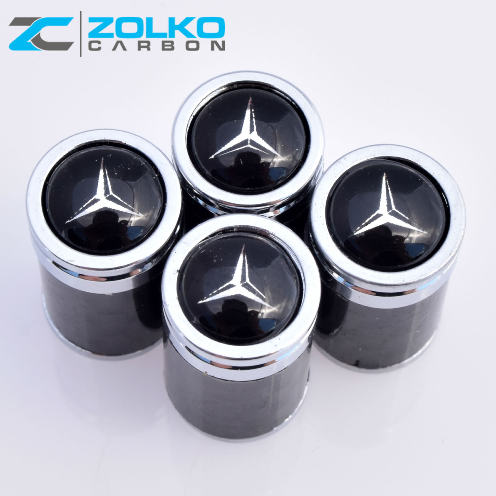 MERCEDESBENZ CARBON FIBER VALVE STEM CAPS WHEEL TIRE US SELLER VC09